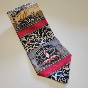 TABASCO HotSauce OYSTERS Men's Necktie 4 x 58 Neck Tie 100% Silk Made in the USA